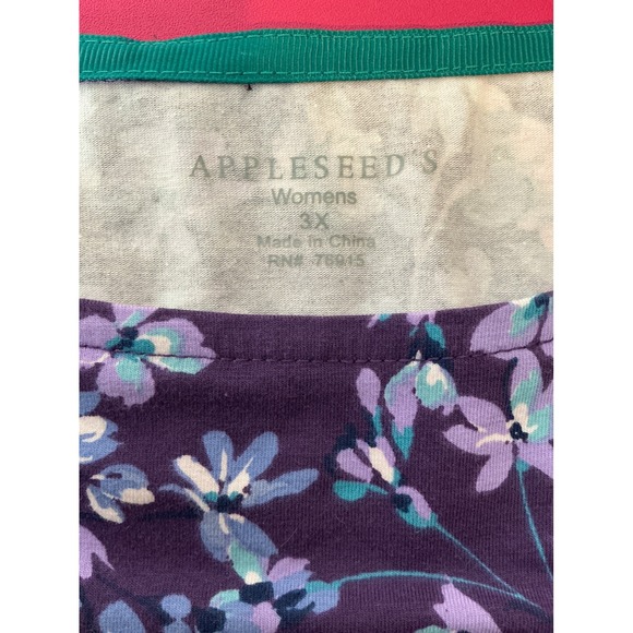 Appleseed's Womens Purple Floral Long Sleeve Top‎ Sz 3X Cottagecore Country Farm - Picture 3 of 8